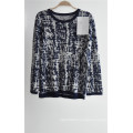 Ladies Patterned Long Sleeve Pullover Knitted Sweater